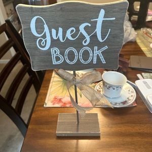 Guest book tall wedding sign